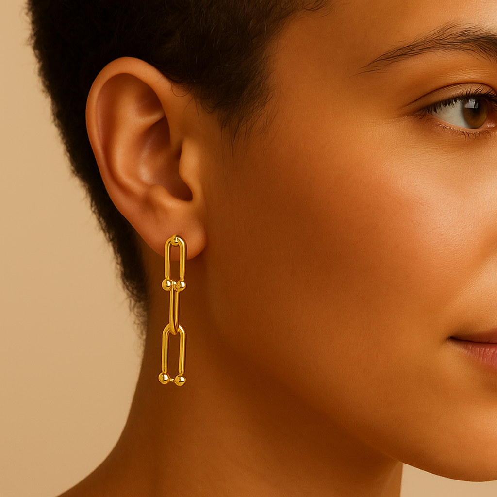 Brie Chain Earrings Gold