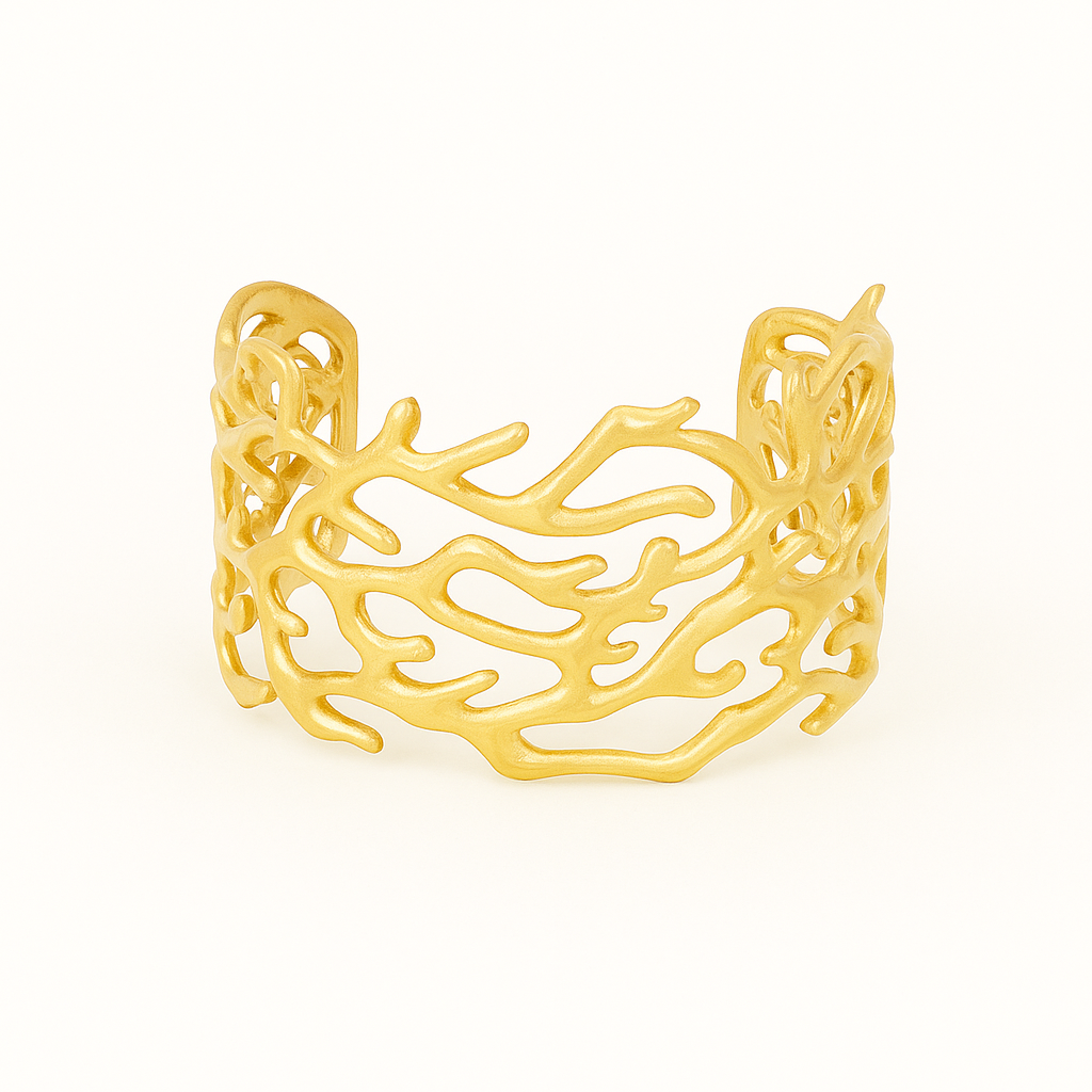 Coral Glow Chunky Bracelet Gold