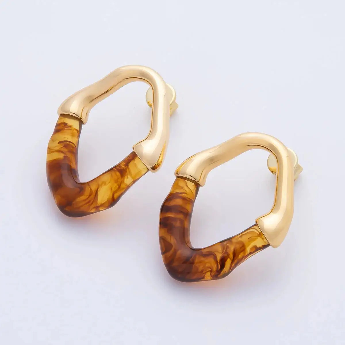 Terra Edge Resin Gold Hoops