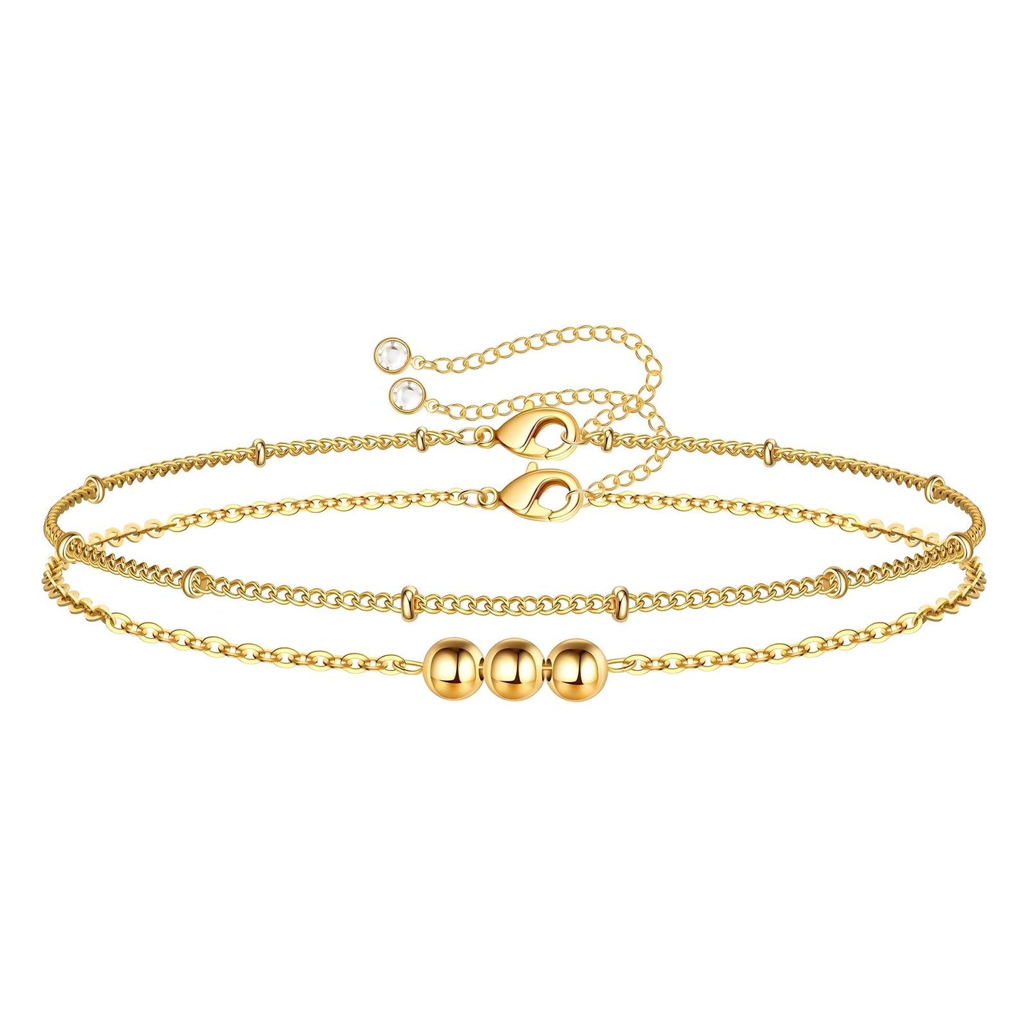 Trinity Bead Bracelet Gold