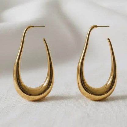 Solara Curve Earrings Gold