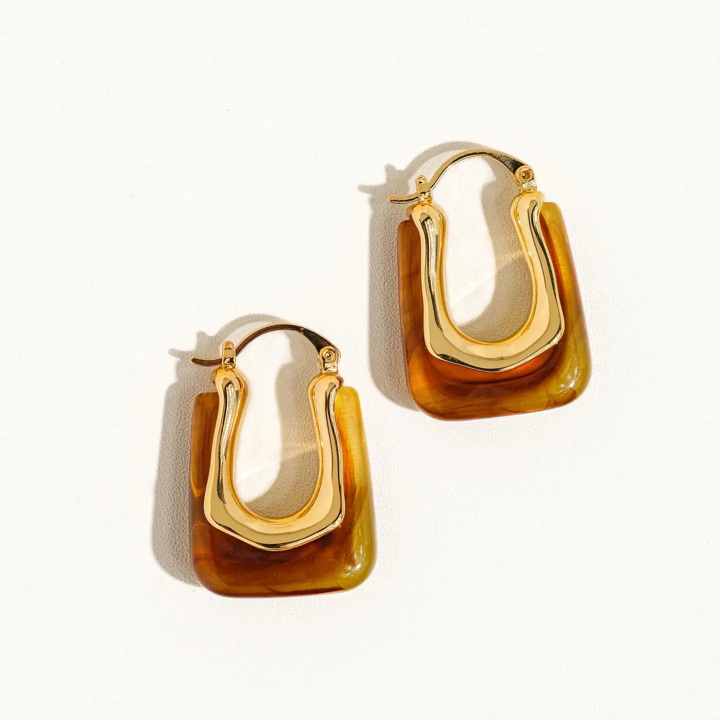 Amber Arc Hoops Gold