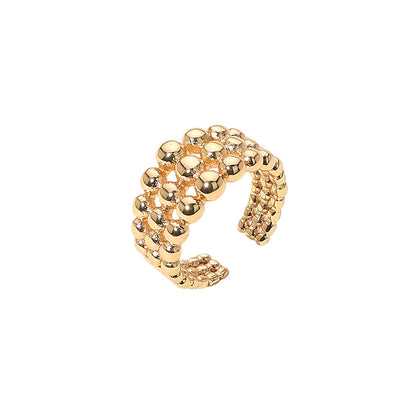 Aria Beaded Adjustable Ring gold
