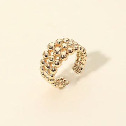 Aria Beaded Adjustable Ring gold