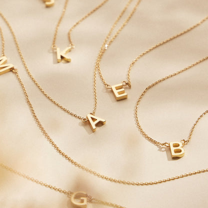 Aria Letter Necklace Gold