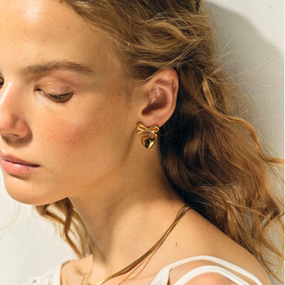 Belle Heart  Earrings Gold