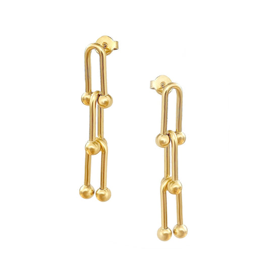 Brie Chain Earrings Gold