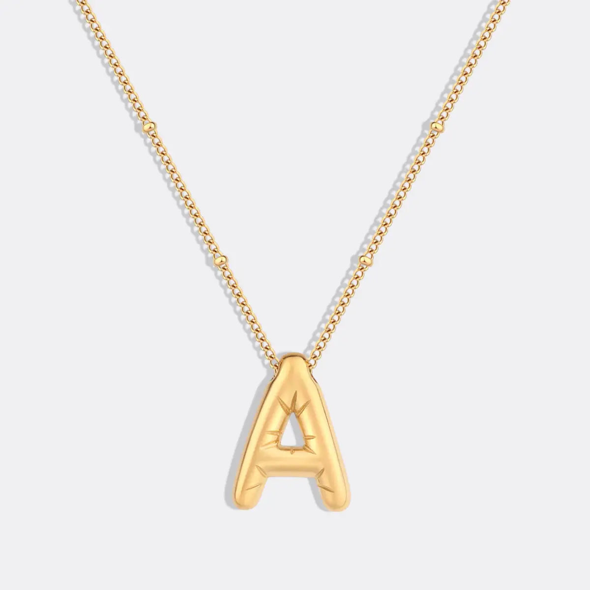 Bubble Initial Pendant necklace Gold