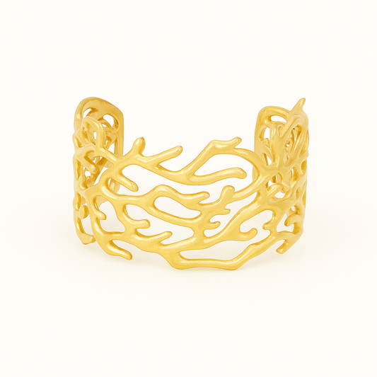 Coral Glow Chunky Bracelet Gold