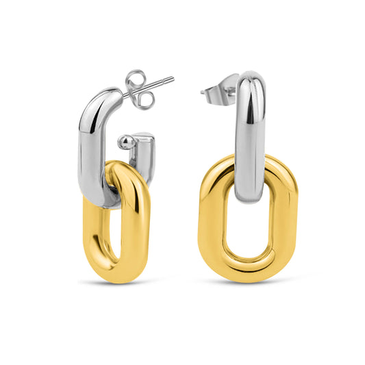 Dual Essence Earrings Gold&Silver mix