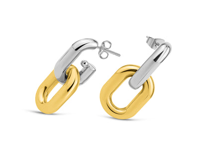 Dual Essence Earrings Gold&Silver mix