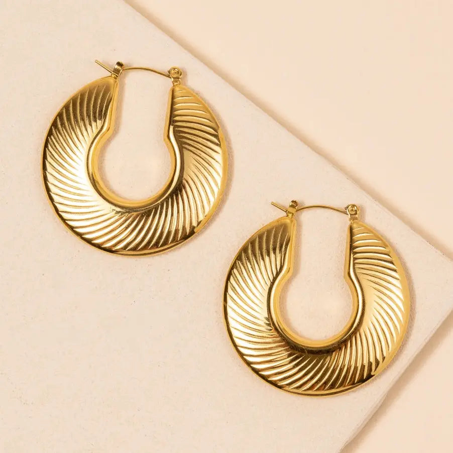 Dune Crescent Hoops Gold
