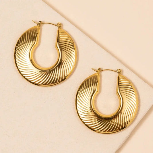 Dune Crescent Hoops Gold