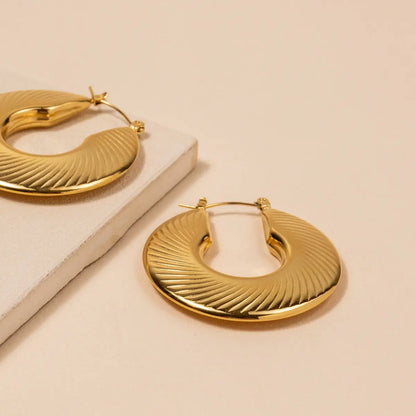 Dune Crescent Hoops Gold