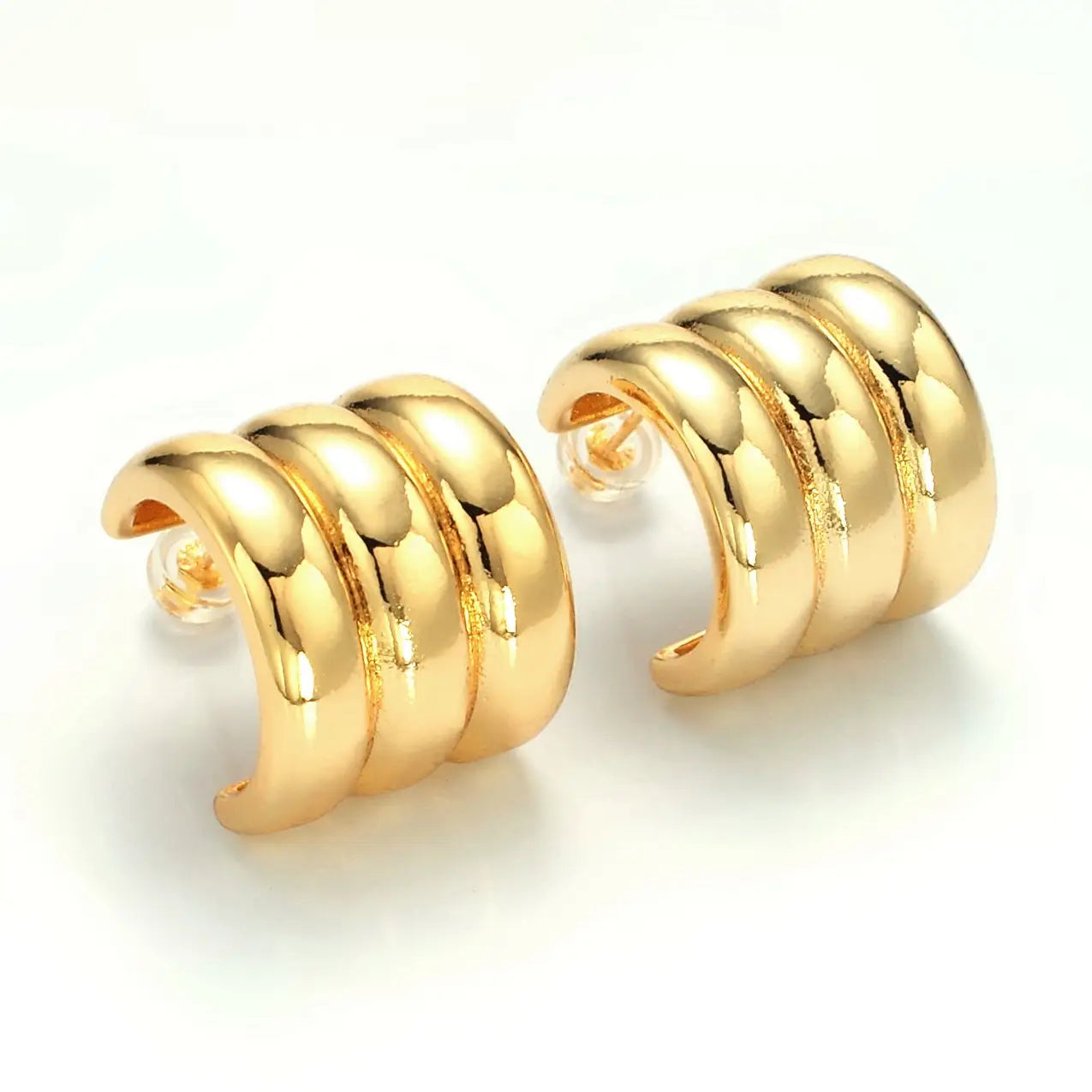 Eclipse Curve Earrings Gold