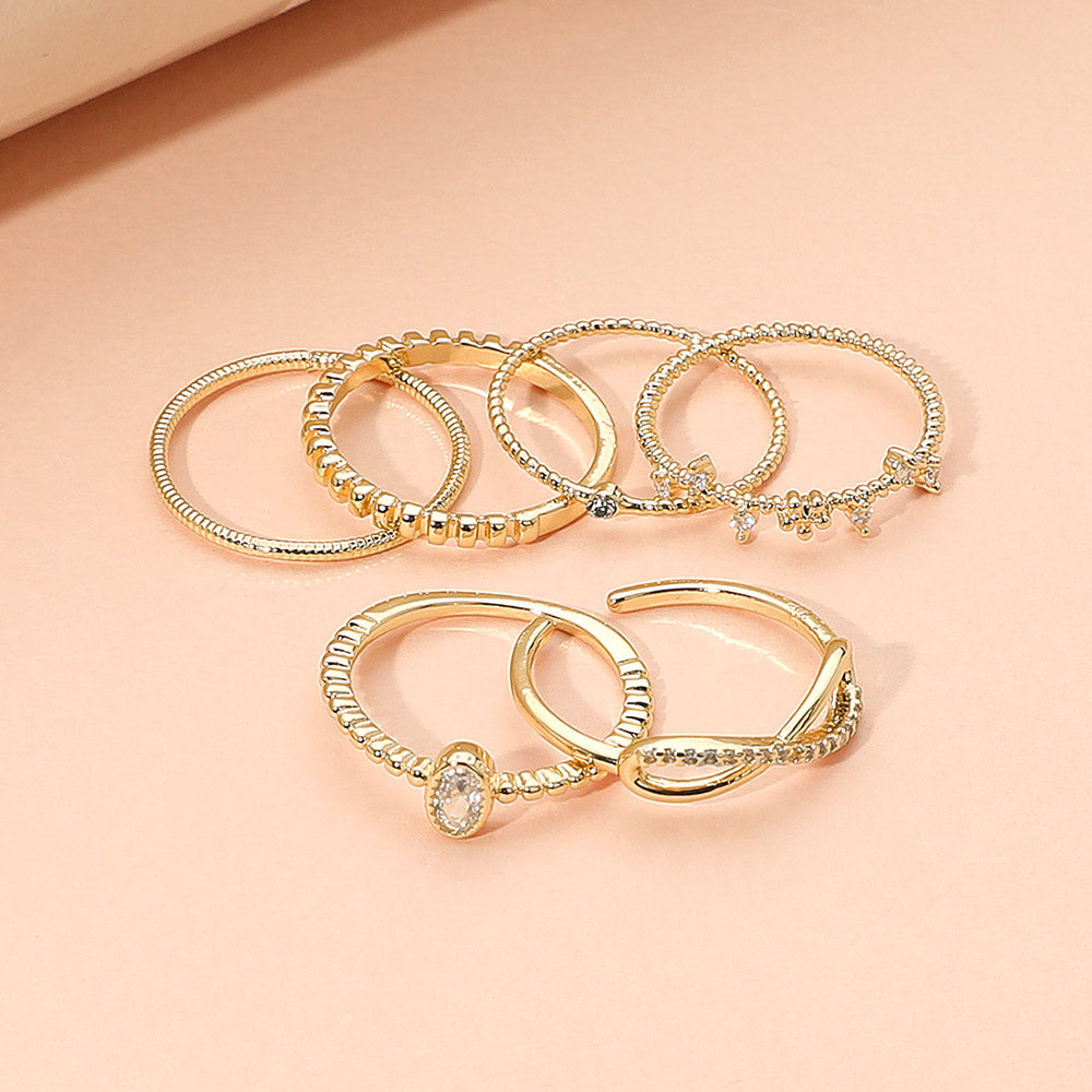 Essence Stacked Ring Set Gold
