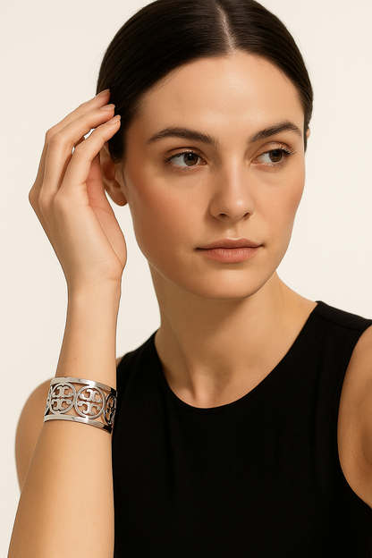 Eterna Grid Silver Cuff
