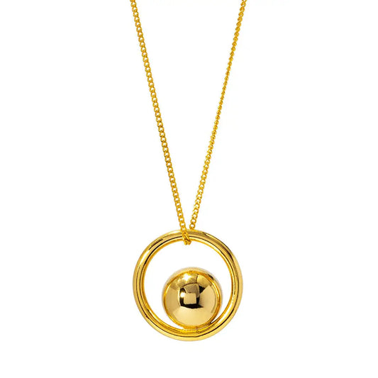 Halo Sphere Necklace Gold