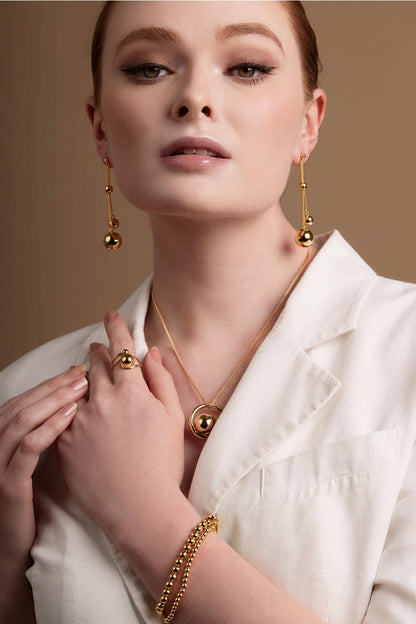 Halo Sphere Necklace Gold