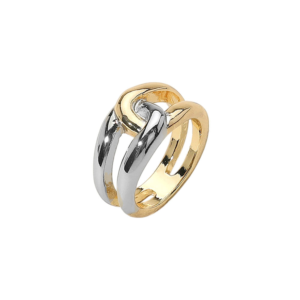 Intermix Two Tone Metal Link Dual Gold/ Silver Mix