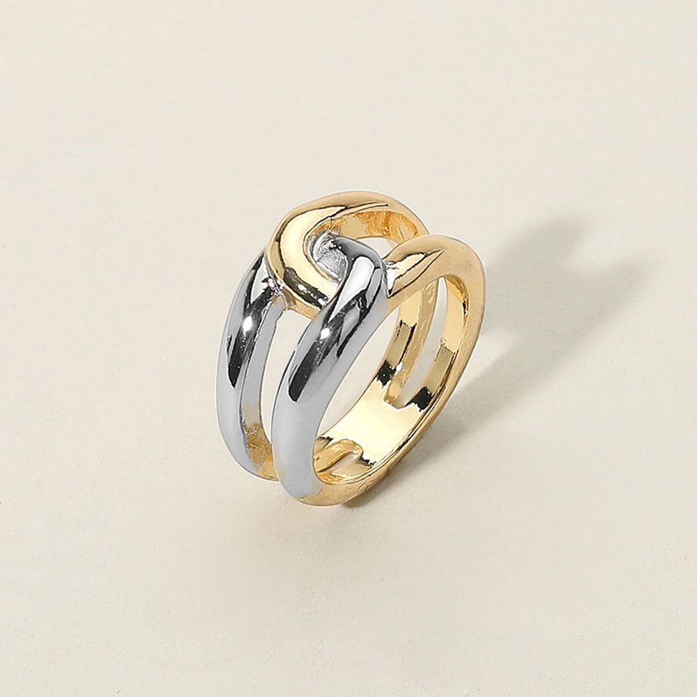 Intermix Two Tone Metal Link Dual Gold/ Silver Mix