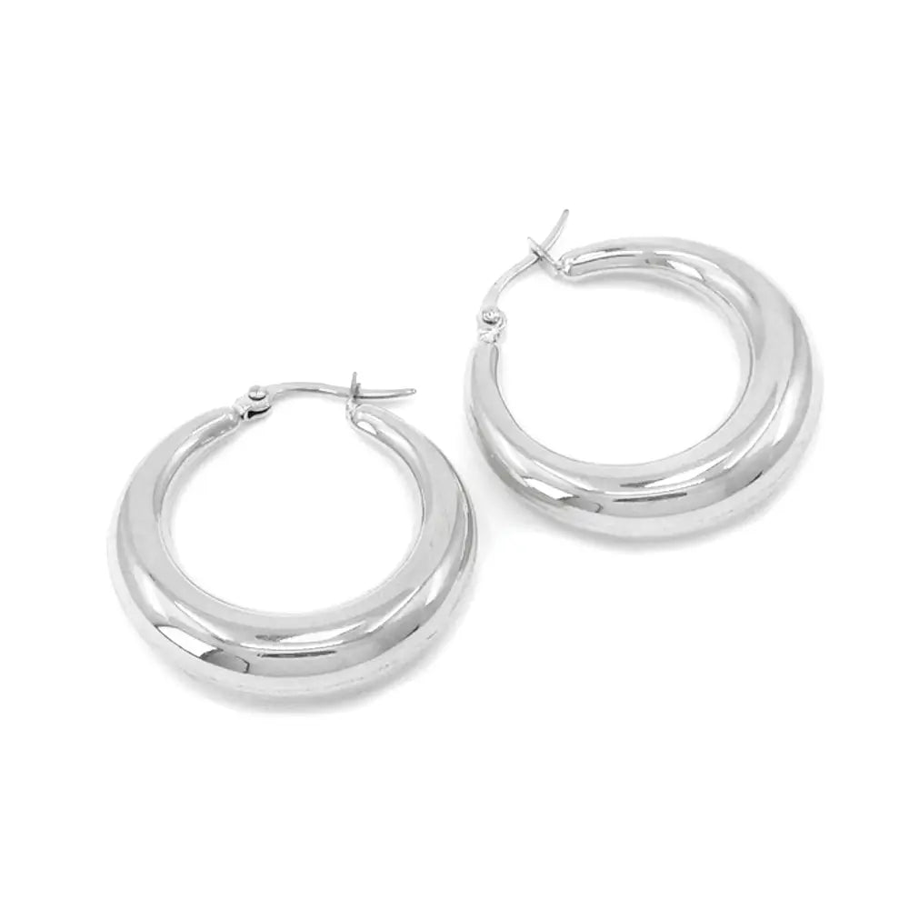 Luna Bold Hoops Silver
