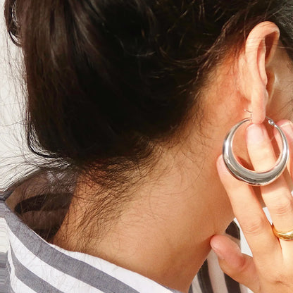 Luna Bold Hoops Silver