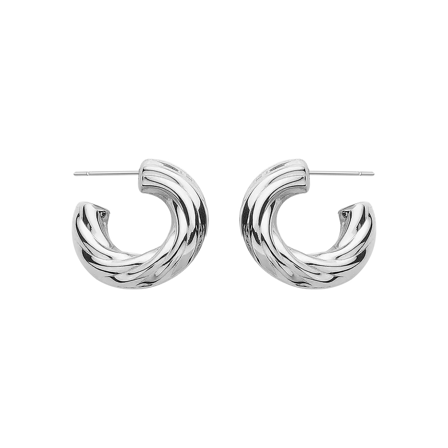 Luna Twist Hoops Silver
