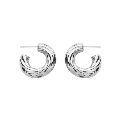 Luna Twist Hoops Silver