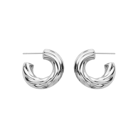 Luna Twist Hoops Silver