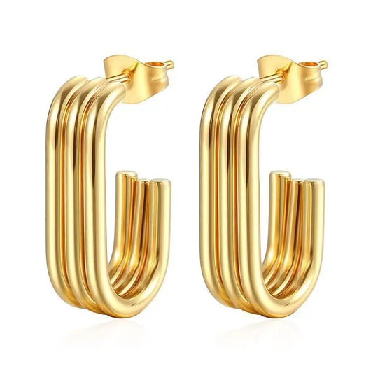 Nova Linear Hoops Gold