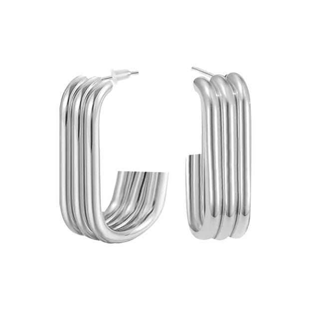 Nova Linear Hoops Silver
