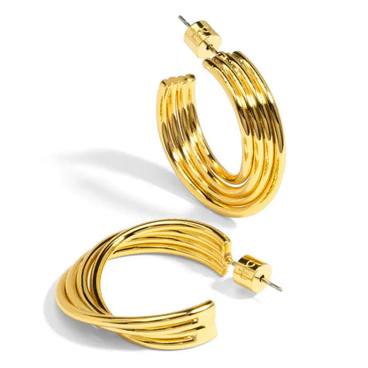 Radiant Curve Hoops Gold