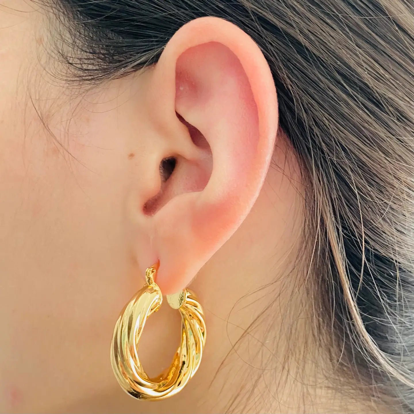 Rhea Hoops Gold