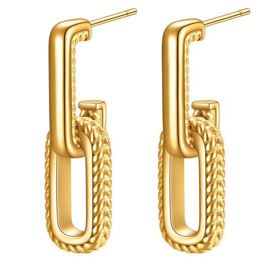 Riviere Link Earrings Gold