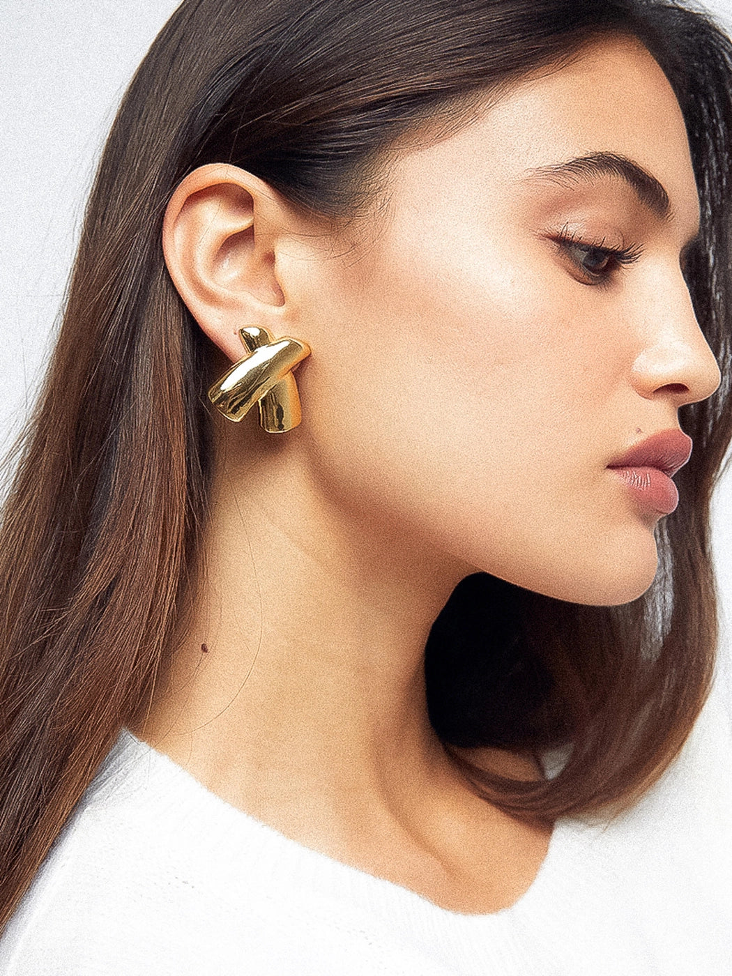Sculptural Studs Gold
