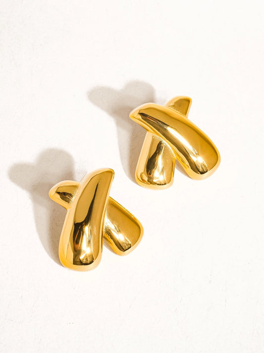 Sculptural Studs Gold
