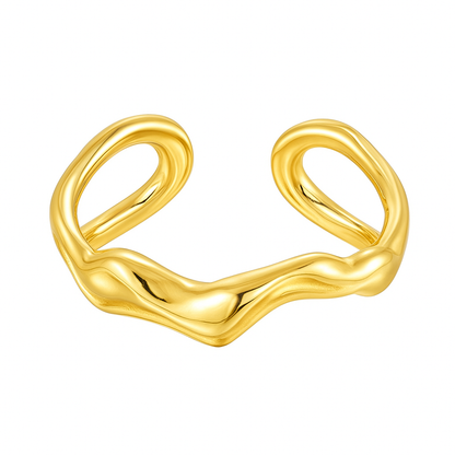 Serra Wavy Open Ring Gold