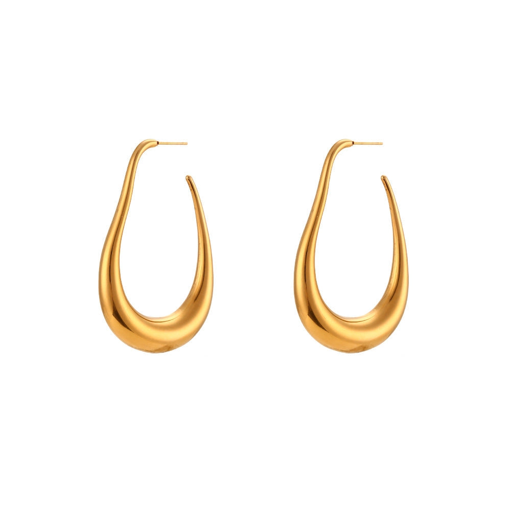 Solara Curve Earrings Gold