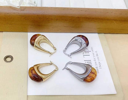 Sunny Resin Gold Hoops