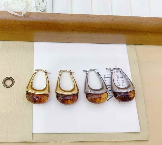 Sunny Resin Gold Hoops